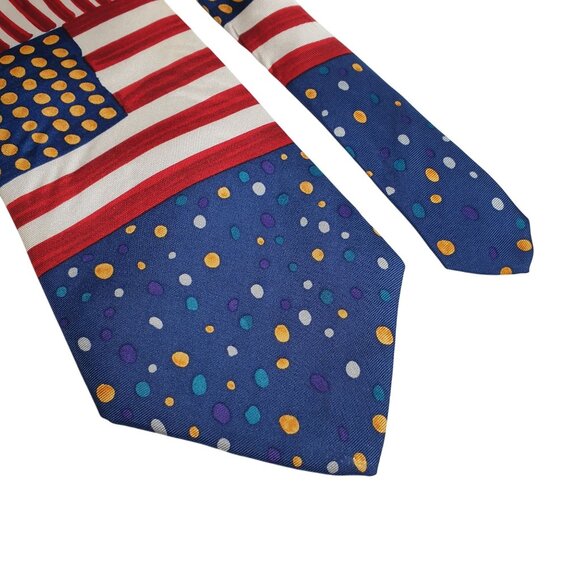 Save The Children Patriotic Neck Tie With Stars Stripes Design Cherie Vintage - Picture 3 of 6